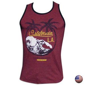URBAN X MEN'S CALIFORNIA L.A BEACH RED TANK TOP